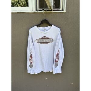 Harley Davidson Long Sleeve t shirt Horny Toad Flames Size 2Xl White